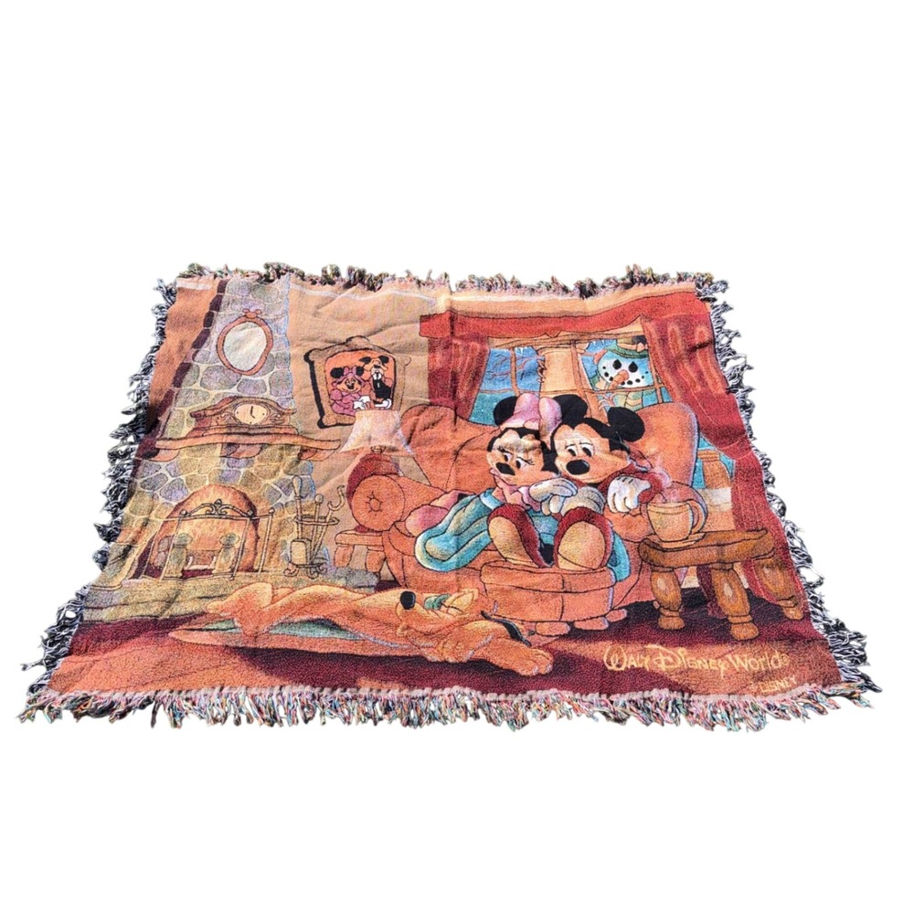 Walt Disney World Tapestry Throw Blanket Unisex OS Multi Excellent Mickey Minnie
